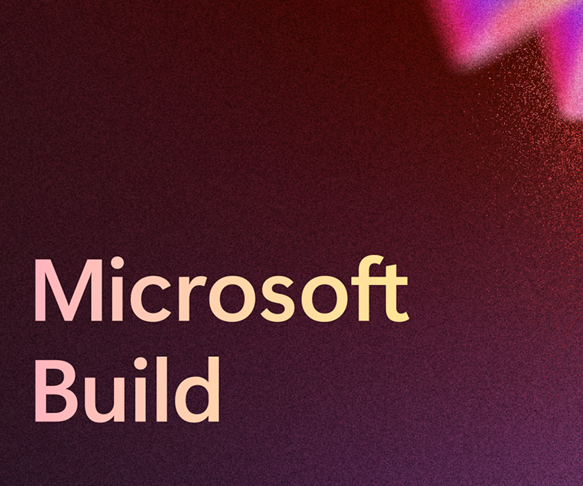 Tumma kuvituskuva, jossa alakulmassa teksti "Microsoft Build".